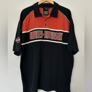 Harley-Davidson Men's Polo in Black and Orange